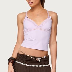 Edikted Lavender Lace Trim Cami Top